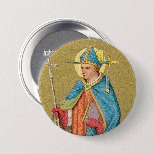 St. Thomas Becket met zwaard in Miter (P 005) Ronde Button 7,6 Cm (Voorkant /achterkant)