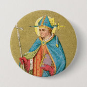 St. Thomas Becket met zwaard in Miter (P 005) Ronde Button 7,6 Cm (Voorkant)