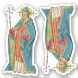 St. Thomas Becket met zwaard in Miter (P 005) Sticker