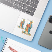 St Thomas Becket met Zwaard in Mitre (P 005) - 2Up Sticker (Laptop met iPhone)