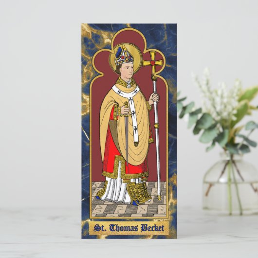 St. Thomas Becket met zwaard (M 033; gekleurd) (Staand voorkant)