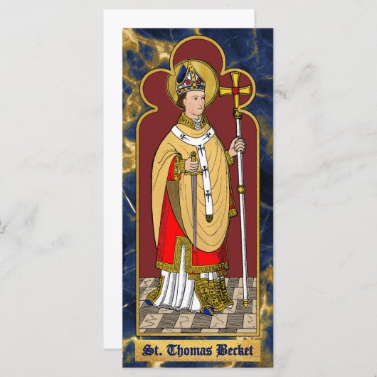 St. Thomas Becket met zwaard (M 033; gekleurd) (Voorkant / Achterkant)