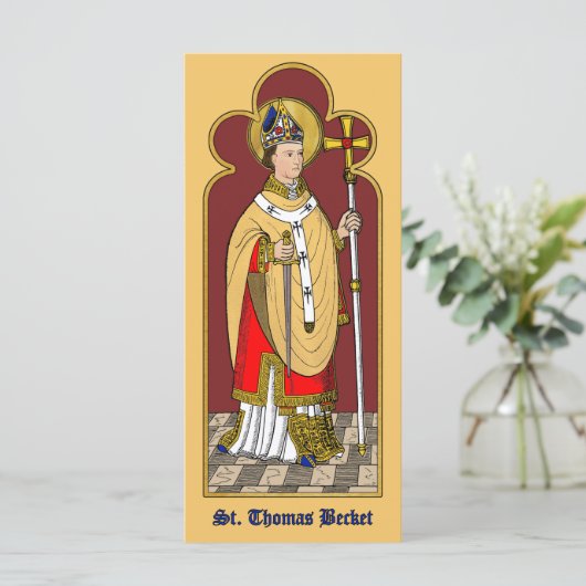 St. Thomas Becket met zwaard (M 033; gekleurd) (Staand voorkant)