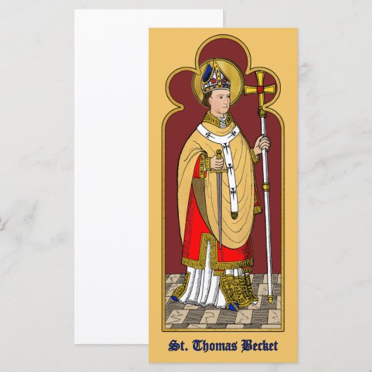 St. Thomas Becket met zwaard (M 033; gekleurd) (Voorkant / Achterkant)