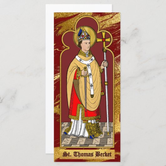 St. Thomas Becket met zwaard (M 033; gekleurd) (Voorkant / Achterkant)
