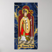 St. Thomas Becket met zwaard (M 033; gekleurd) Poster (Voorkant)