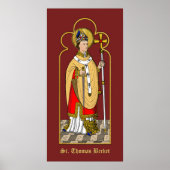 St. Thomas Becket met zwaard (M 033; gekleurd) Poster (Voorkant)