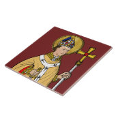St. Thomas Becket met zwaard (M 033; gekleurd) Tegeltje (Zijkant)