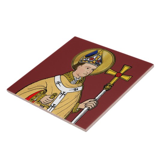 St. Thomas Becket met zwaard (M 033; gekleurd) Tegeltje (Zijkant)