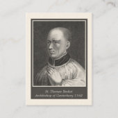 St. Thomas Becket van Canterbury Prayer Heilige Ka Visitekaartje (Voorkant)
