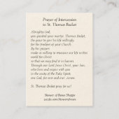 St. Thomas Becket van Canterbury Prayer Heilige Ka Visitekaartje (Achterkant)