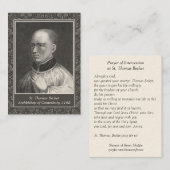 St. Thomas Becket van Canterbury Prayer Heilige Ka Visitekaartje (Voorkant / Achterkant)