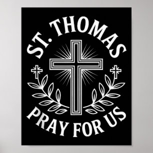 St. Thomas Bid Voor Ons Katholieke Heilige Devotio Poster