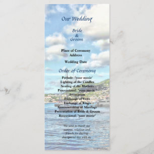 St Thomas Boats in Harbor Wedding Program Programmakaart