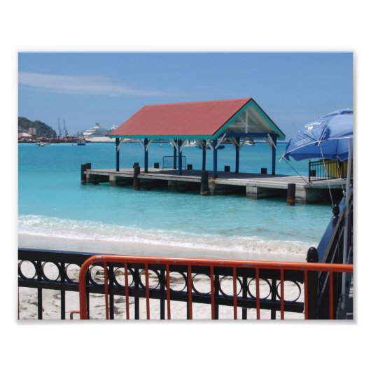 St. Thomas, Cruise Ship in Background, Home Decor Foto Afdruk (Voorkant)