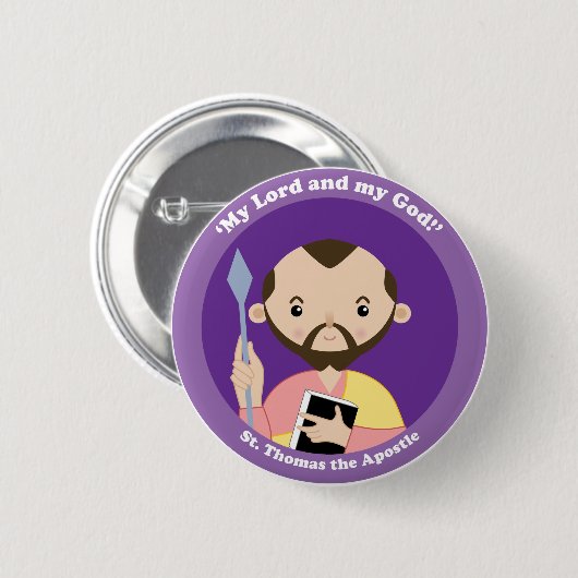 St. Thomas de Apostle Ronde Button 5,7 Cm (Voorkant /achterkant)