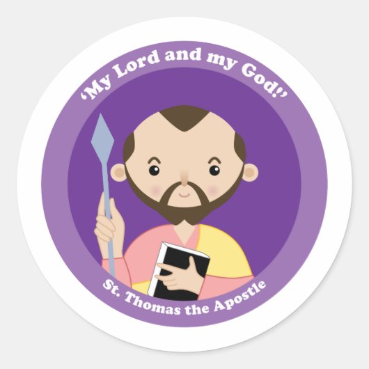 St. Thomas de Apostle Ronde Sticker (Voorkant)