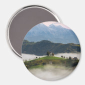 St. Thomas kerk met bergen in Slovenië rond Magneet (Voorkant / Achterkant)