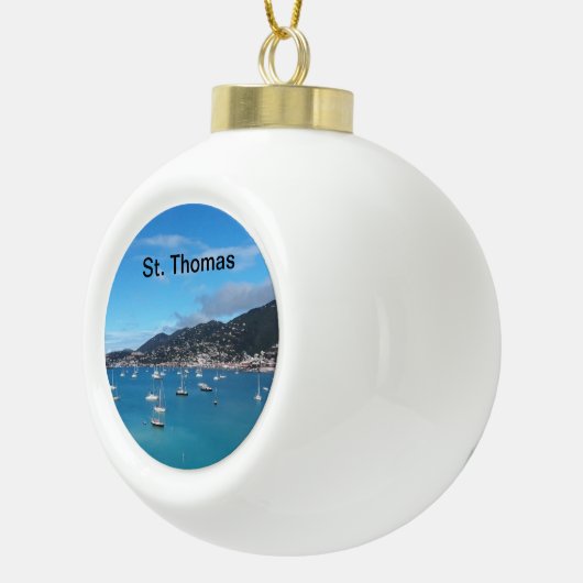 St. Thomas kerstboomversiering Keramische Bal Ornament (Rechts)