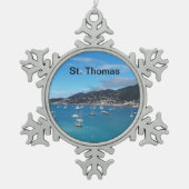 St. Thomas Kerstornament Tin Sneeuwvlok Ornament (Voorkant)