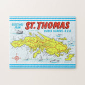 St. Thomas Maagdeneilanden gedetailleerde kaart Legpuzzel (Horizontaal)