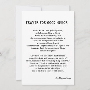 St. Thomas More Prayer for Good Humor Feestdagenkaart
