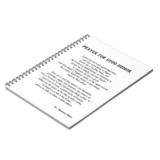 St. Thomas More Prayer for Good Humor Notitieboek (Linkerzijde)