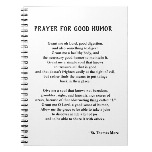 St. Thomas More Prayer for Good Humor Notitieboek (Voorkant)