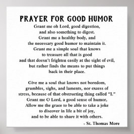 St. Thomas More Prayer for Good Humor Poster