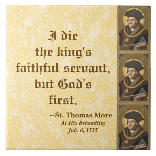 St. Thomas More (SAU 026) beroemd citaat Tegeltje (Voorkant)