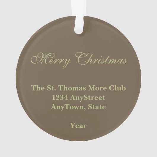 St. Thomas More (SAU 026) Circulair Acryl Ornament (achterkant)