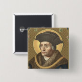 St. Thomas More (SAU 026) Vierkante Button 5,1 Cm (Voorkant /achterkant)