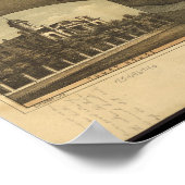 St Thomas Ontario 1896 Antiek Panoramische Kaart Poster (Hoek)