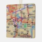 St. Thomas Ontario Map Keramisch Ornament (Links)