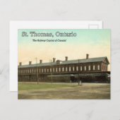 St. Thomas, Ontario - MC Railroad Station 1910 Briefkaart (Voorkant / Achterkant)