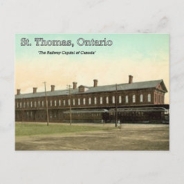 St. Thomas, Ontario - MC Railroad Station 1910 Briefkaart