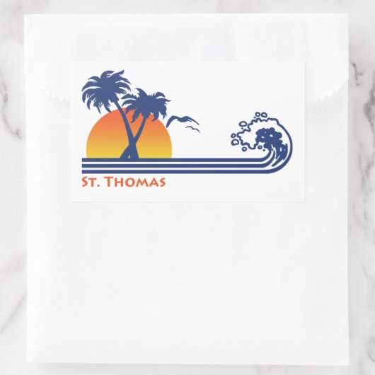 St. Thomas Rechthoekige Sticker (Tas)