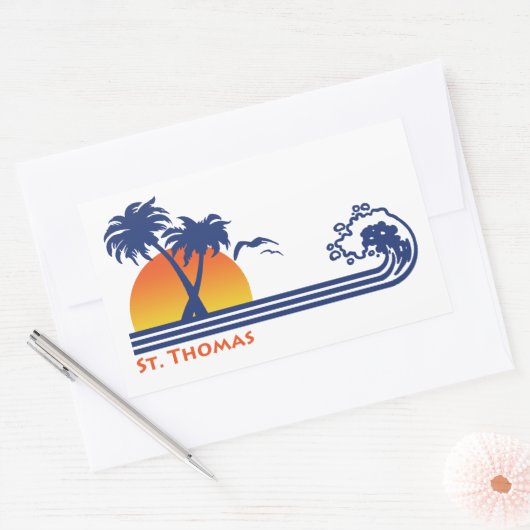 St. Thomas Rechthoekige Sticker (Envelop)