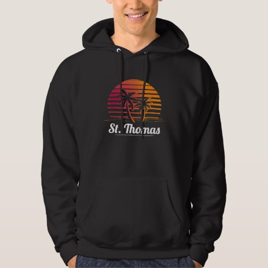 St Thomas Retro Throwback 80s Surf T-shirt (Voorkant)