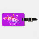 St. Thomas "Rock City" VS Maagdeneilanden Paars Bagagelabel (Voorkant horizontaal)