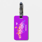 St. Thomas "Rock City" VS Maagdeneilanden Paars Bagagelabel (Achterkant verticaal)