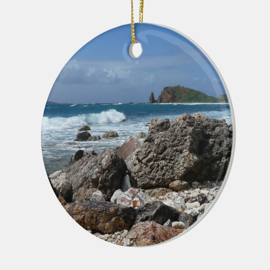 St. Thomas Rocky Beach Keramisch Ornament (Links)