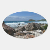 St. Thomas Rocky Beach Ovale Sticker (Voorkant)