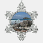 St. Thomas Rocky Beach Tin Sneeuwvlok Ornament (Voorkant)