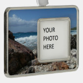 St. Thomas Rocky Beach Verzilverd Omlijst Ornament (Rechts)