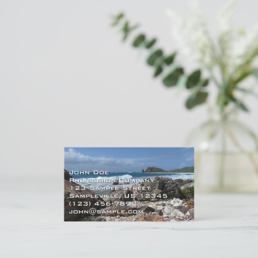 St. Thomas Rocky Beach Visitekaartje (Staand voorkant)