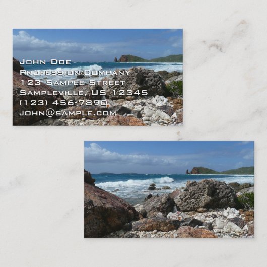 St. Thomas Rocky Beach Visitekaartje (Voorkant / Achterkant)