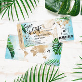 ST THOMAS Save the Date Boarding Pass Beach Kaart