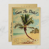 St. Thomas Save the Date  USVI Beach Aankondigingskaart (Voorkant / Achterkant)
