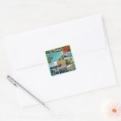 St. Thomas - Schilderachtig Foto Collage 6115 Vierkante Sticker (Envelop)